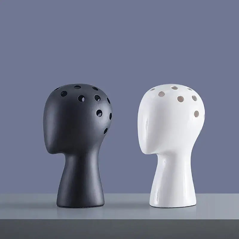 White Ceramic Head Vase for Nordic Tabletop Decor