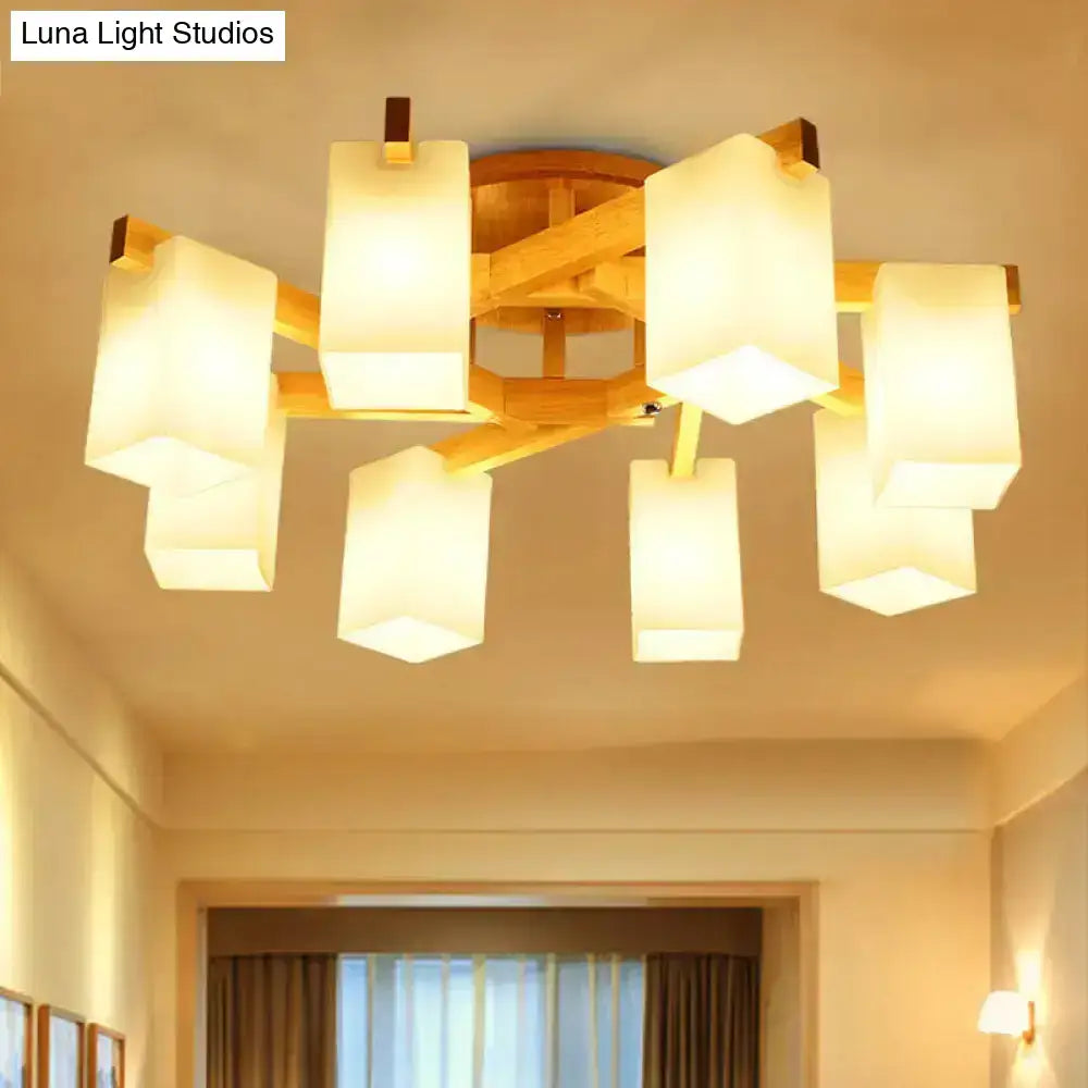 Cream Glass Ceiling Lamp