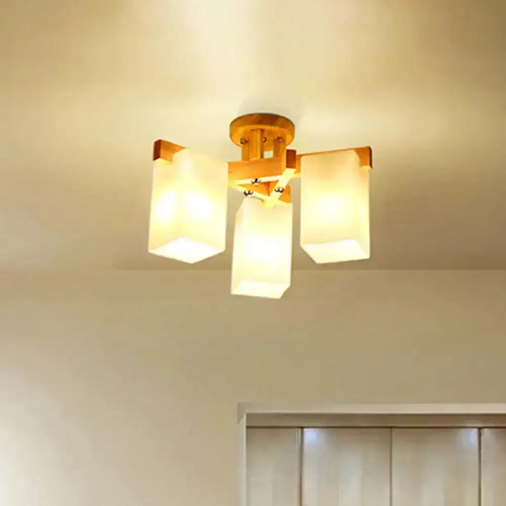 Cream Glass Ceiling Lamp