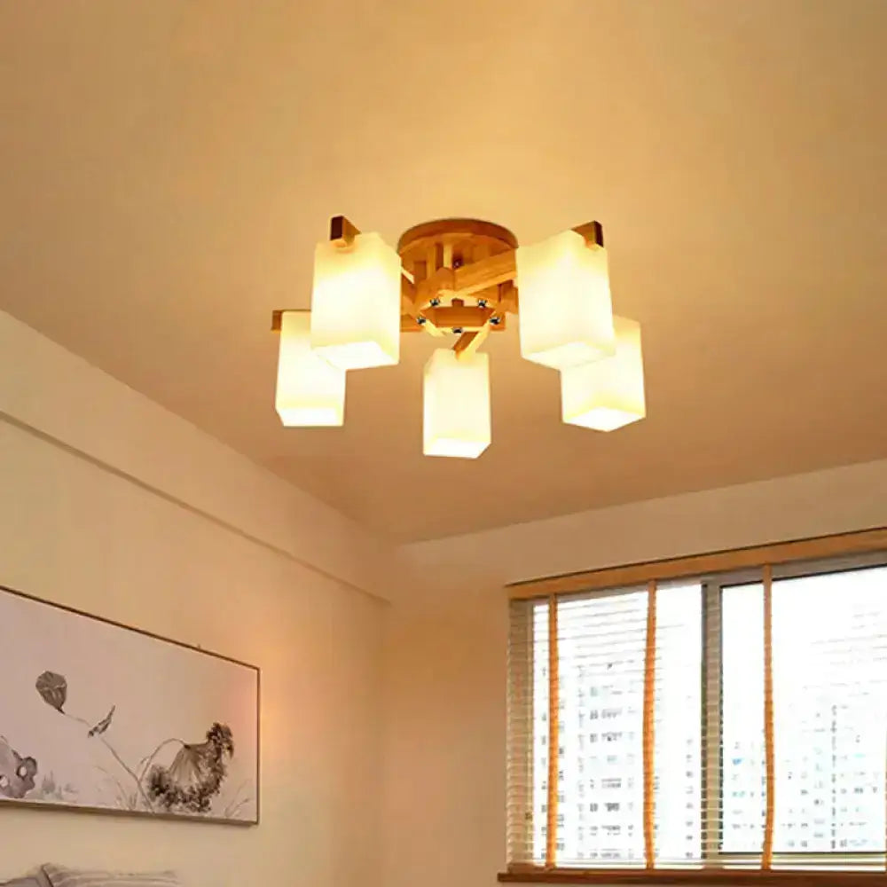 Cream Glass Ceiling Lamp