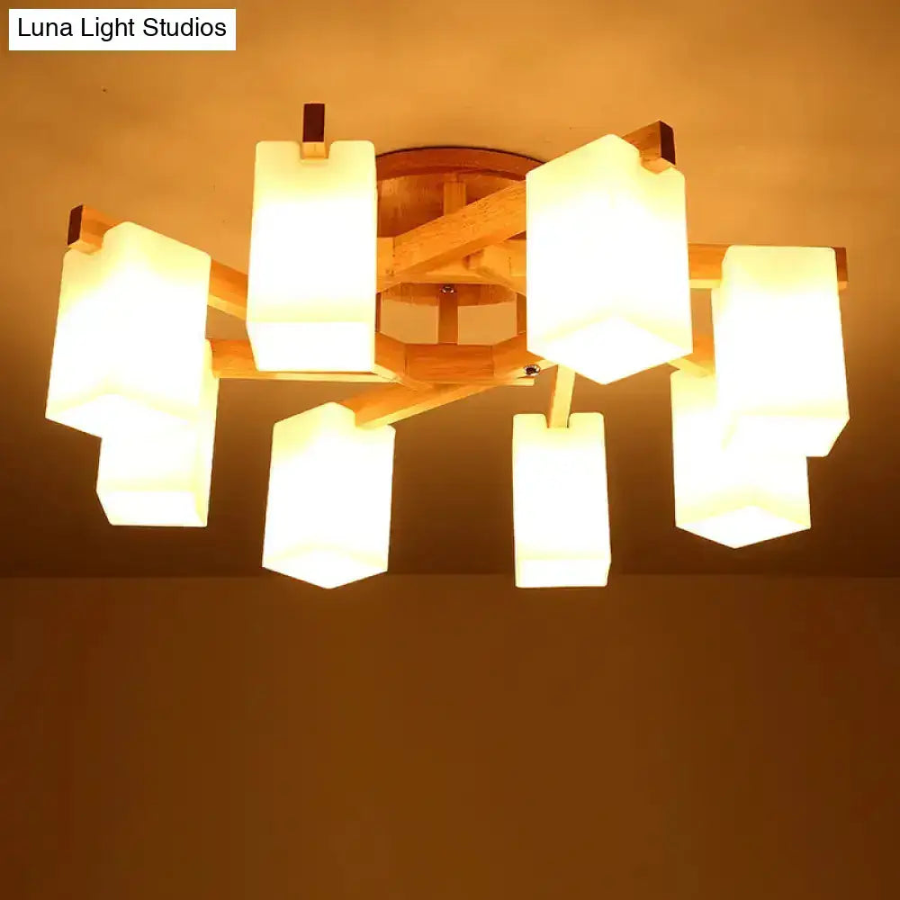 Cream Glass Ceiling Lamp