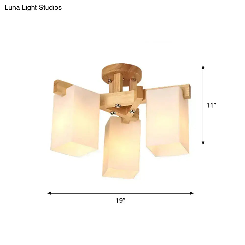 Cream Glass Ceiling Lamp