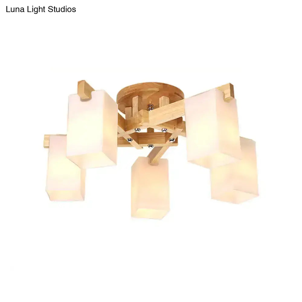 Cream Glass Ceiling Lamp