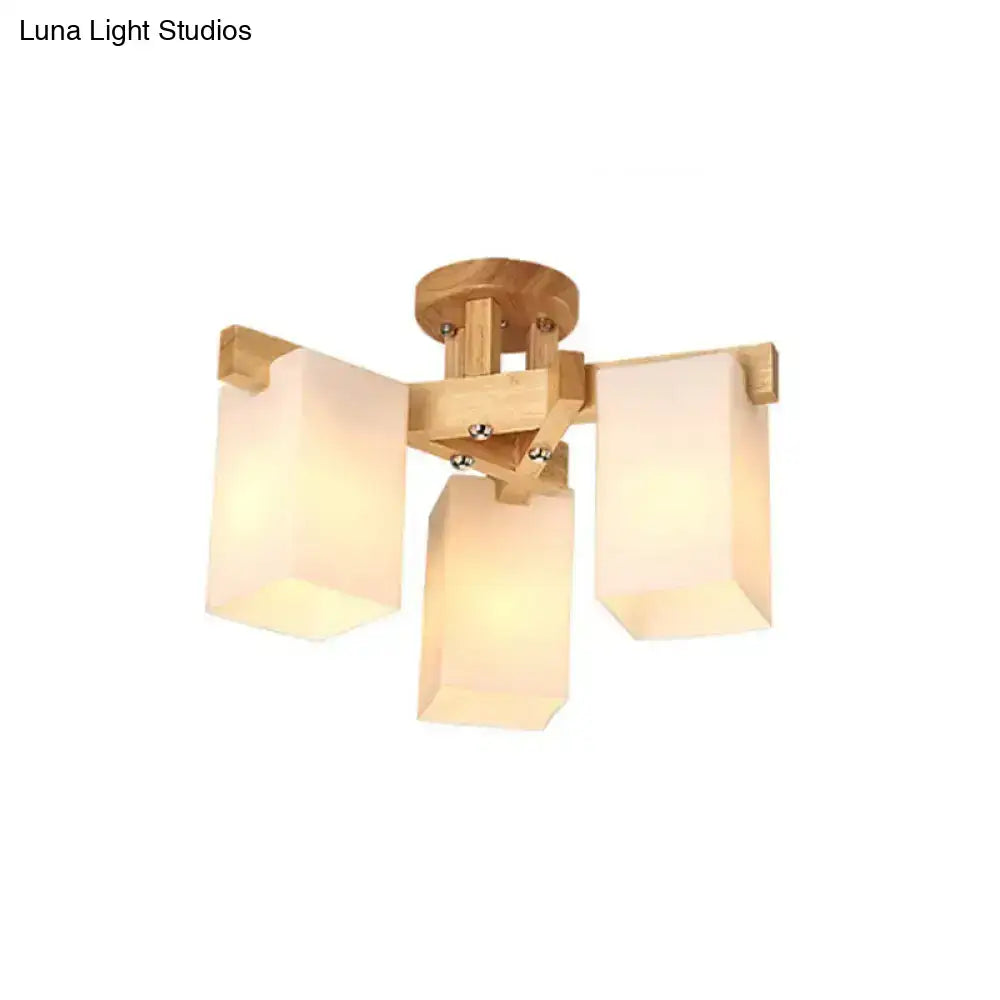 Cream Glass Ceiling Lamp