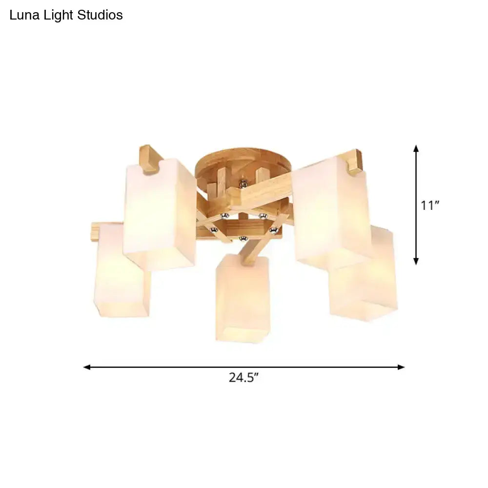 Cream Glass Ceiling Lamp