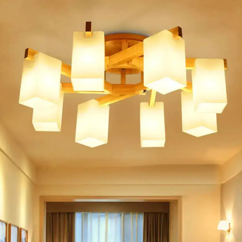 Cream Glass Ceiling Lamp