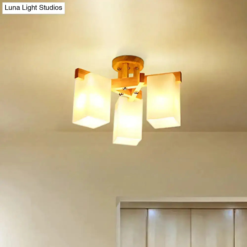 Cream Glass Ceiling Lamp