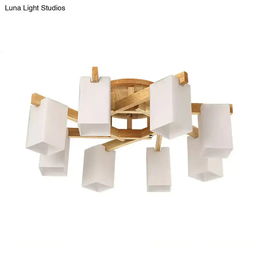 Cream Glass Ceiling Lamp