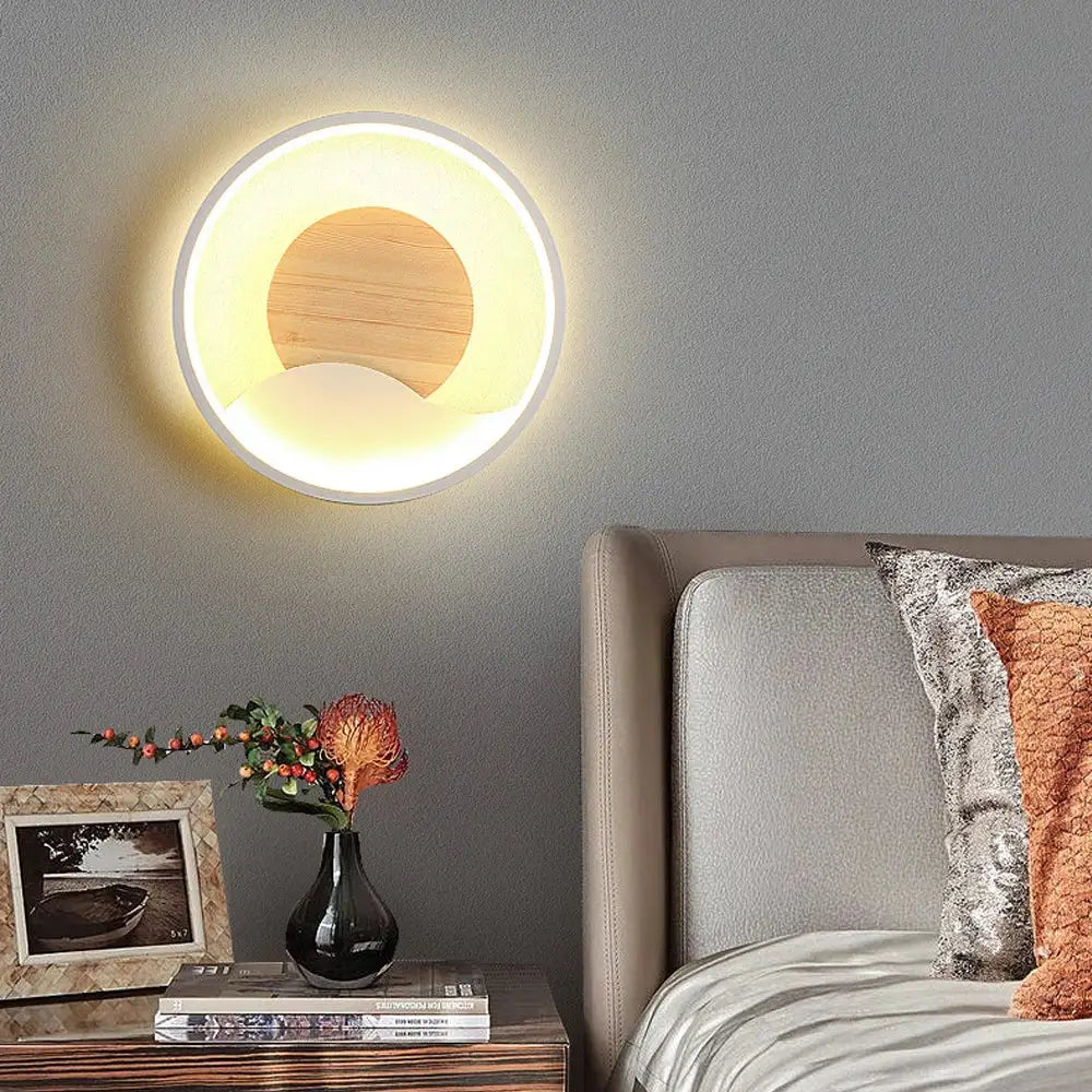 Grey Wood LED Wall Light