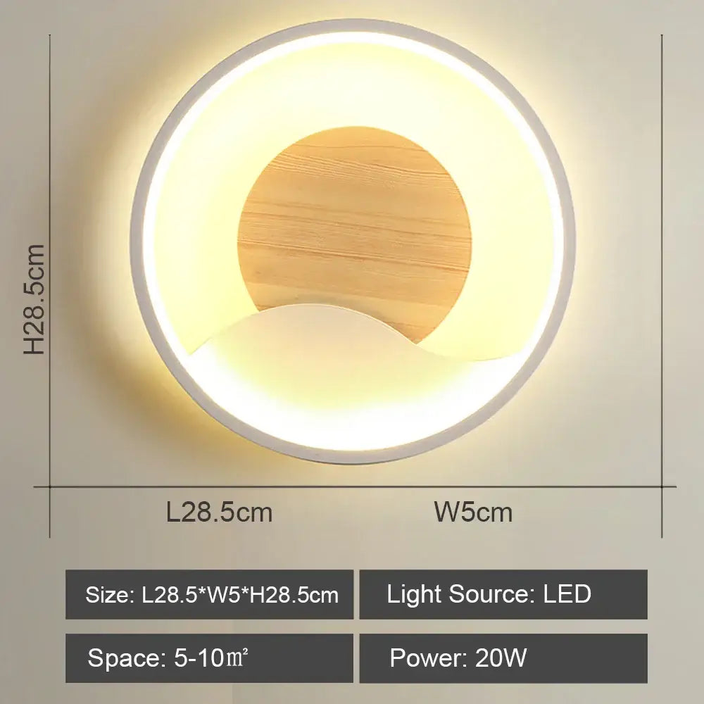 Grey Wood LED Wall Light