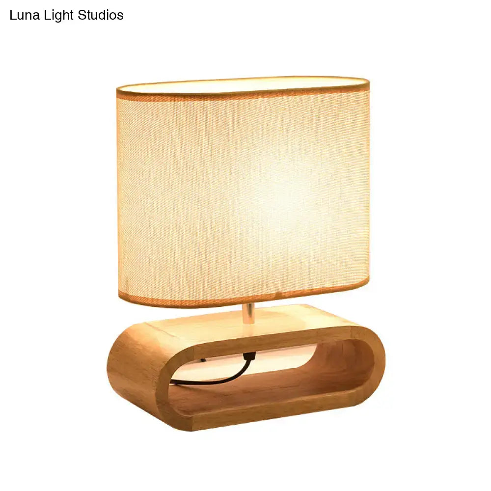 Wood Fabric Table Lamp