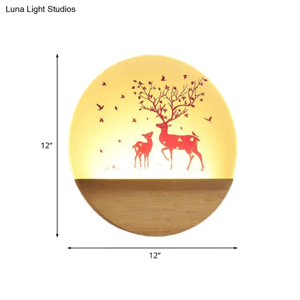 Wood Bird Wall Lamp