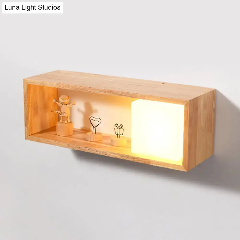 Wood Shelf Wall Lamp