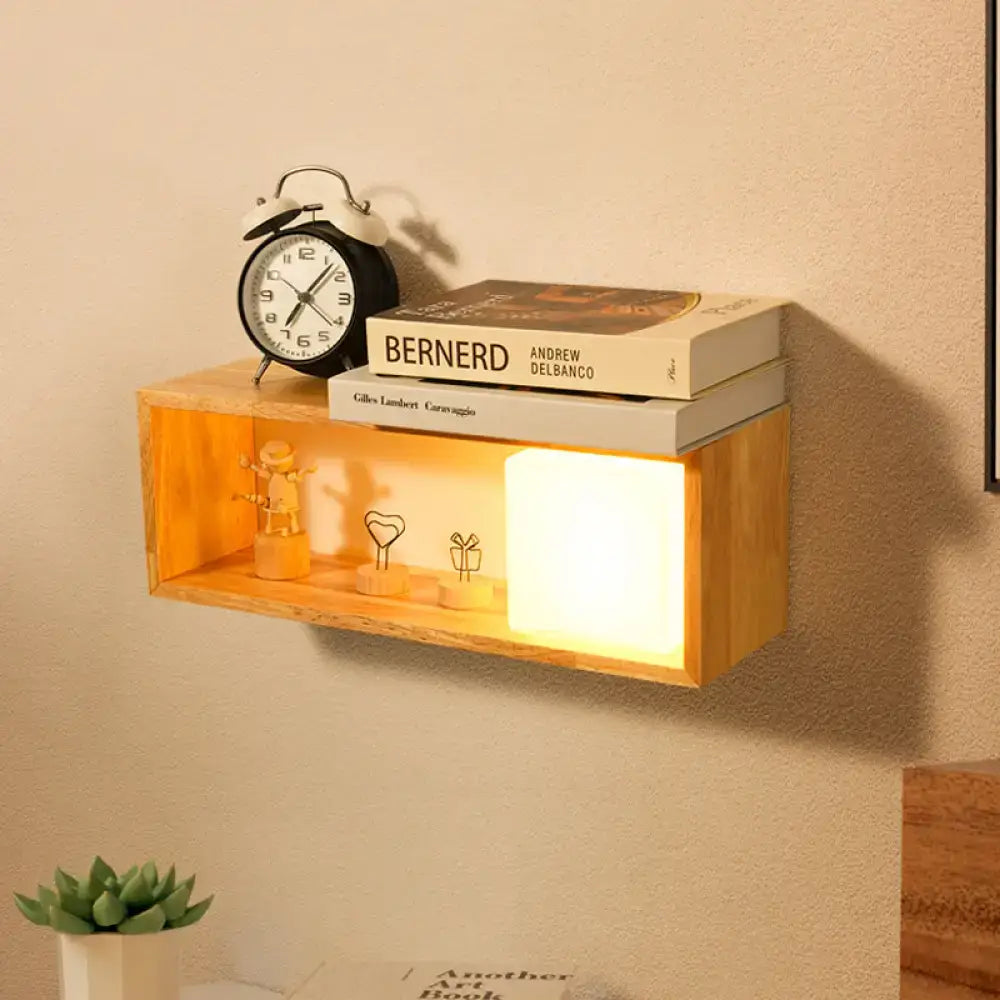 Wood Shelf Wall Lamp