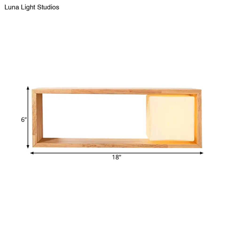 Wood Shelf Wall Lamp