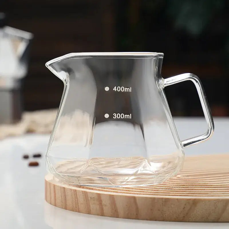 Clear Glass Coffee Kettle with Octagonal Design
