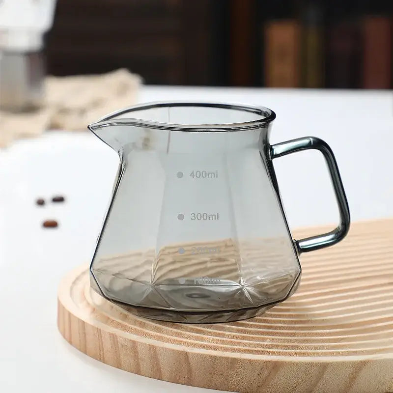 Clear Glass Coffee Kettle with Octagonal Design