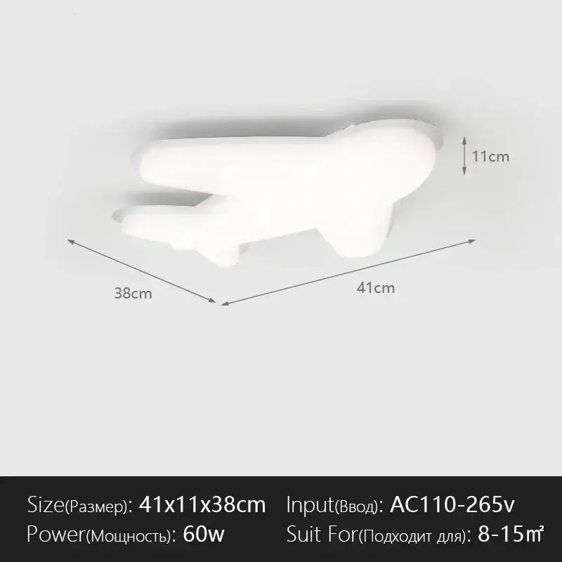 White Airplane Ceiling Light