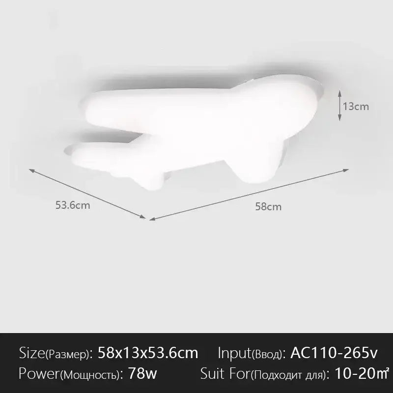 White Airplane Ceiling Light