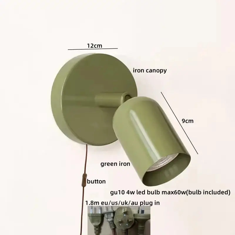Green Metal LED Sconce