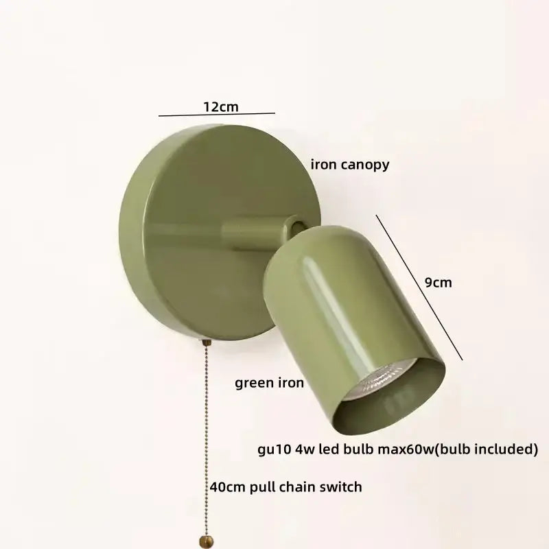Green Metal LED Sconce