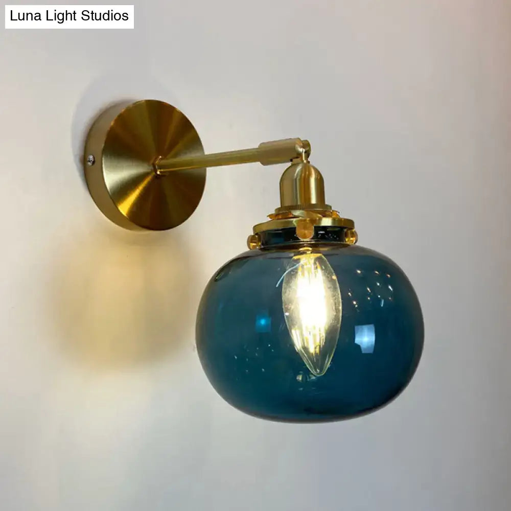 Gold Fluted Glass Switch Wall Lamp
