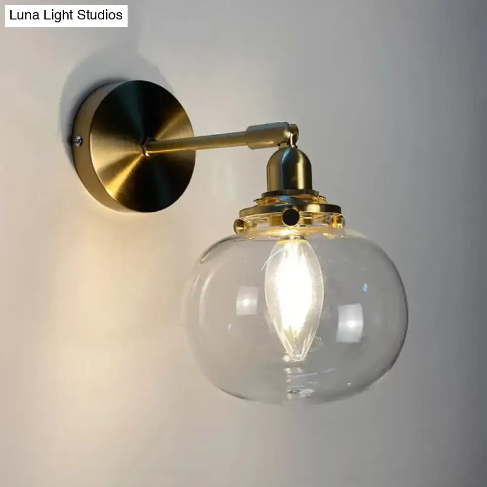 Gold Fluted Glass Switch Wall Lamp