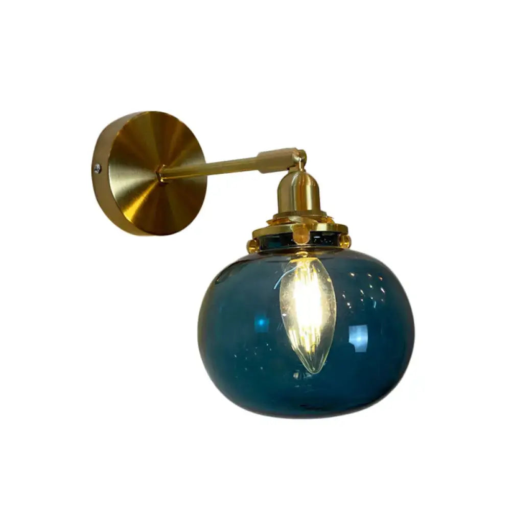 Gold Fluted Glass Switch Wall Lamp