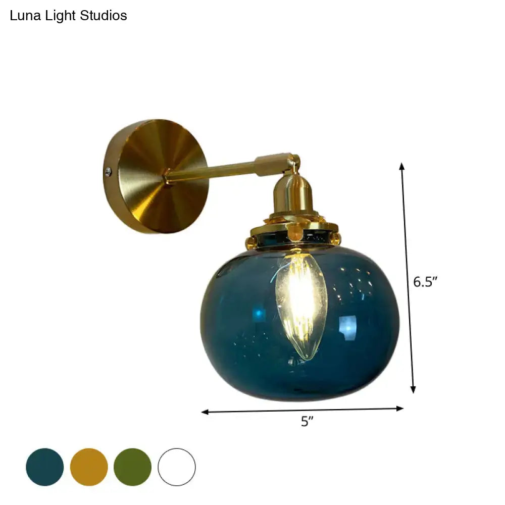 Gold Fluted Glass Switch Wall Lamp