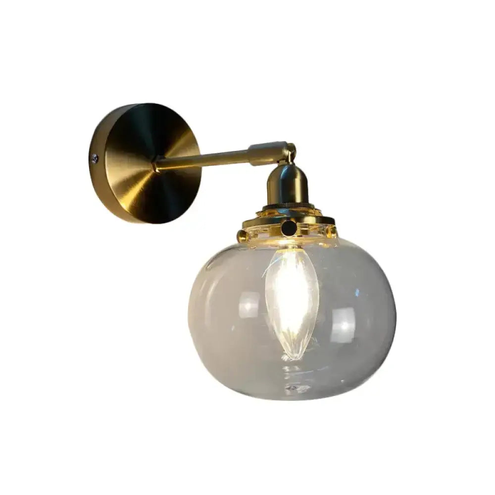 Gold Fluted Glass Switch Wall Lamp