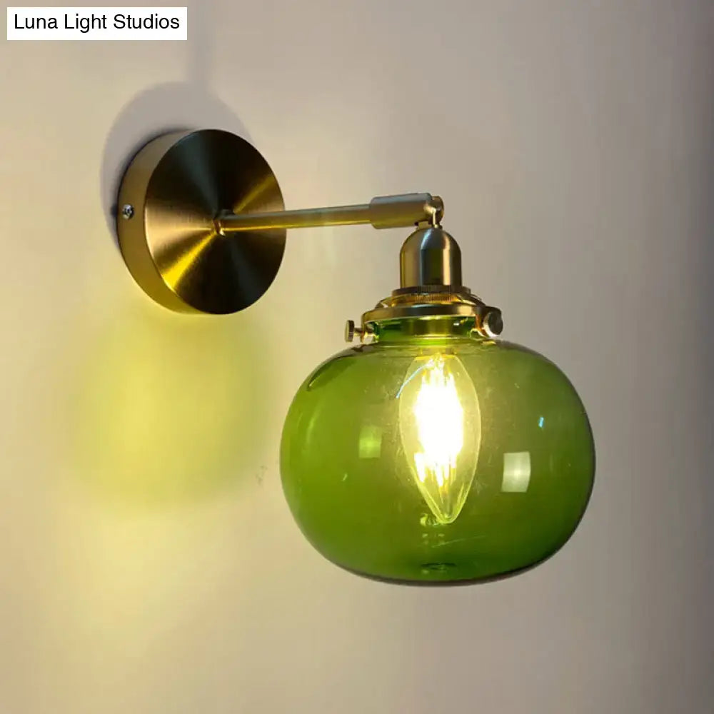 Gold Fluted Glass Switch Wall Lamp