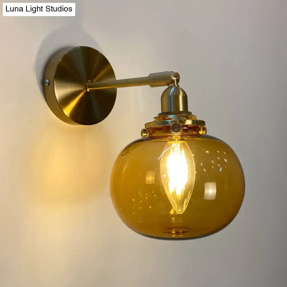 Gold Fluted Glass Switch Wall Lamp