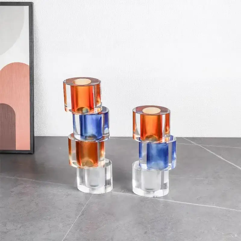 Blue Crystal Mosaic Vase