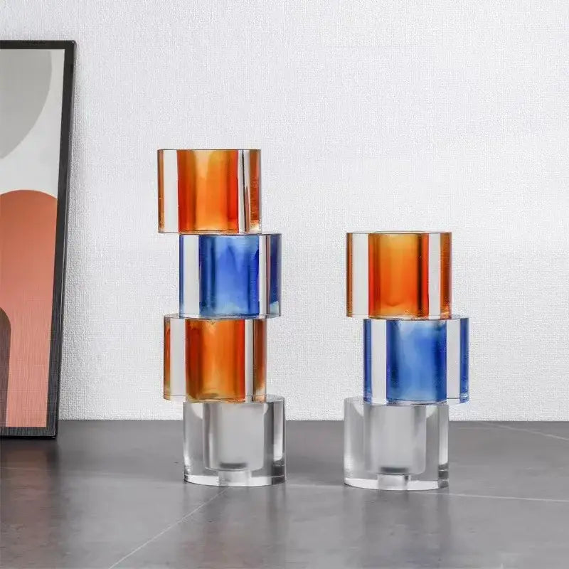 Blue Crystal Mosaic Vase