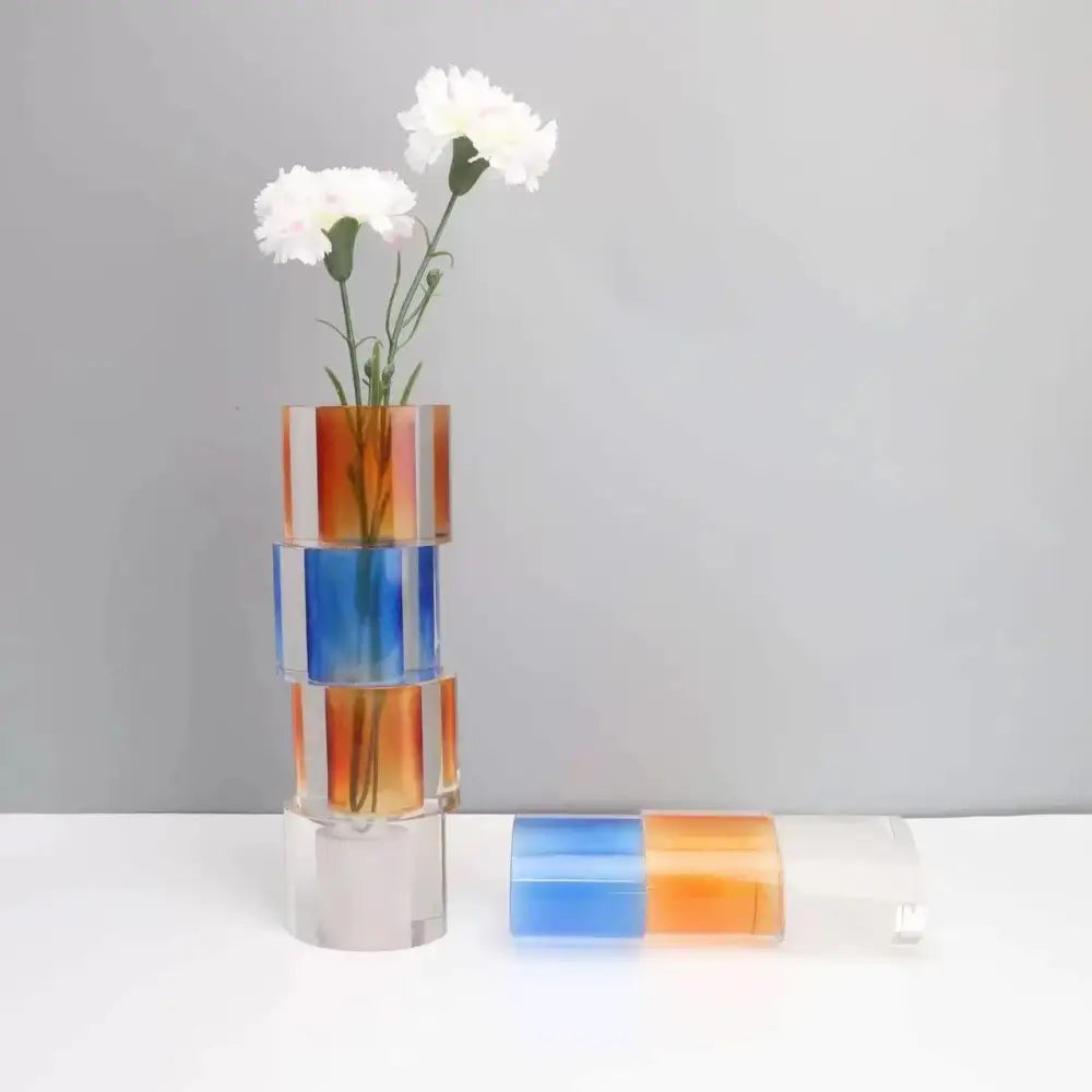 Blue Crystal Mosaic Vase