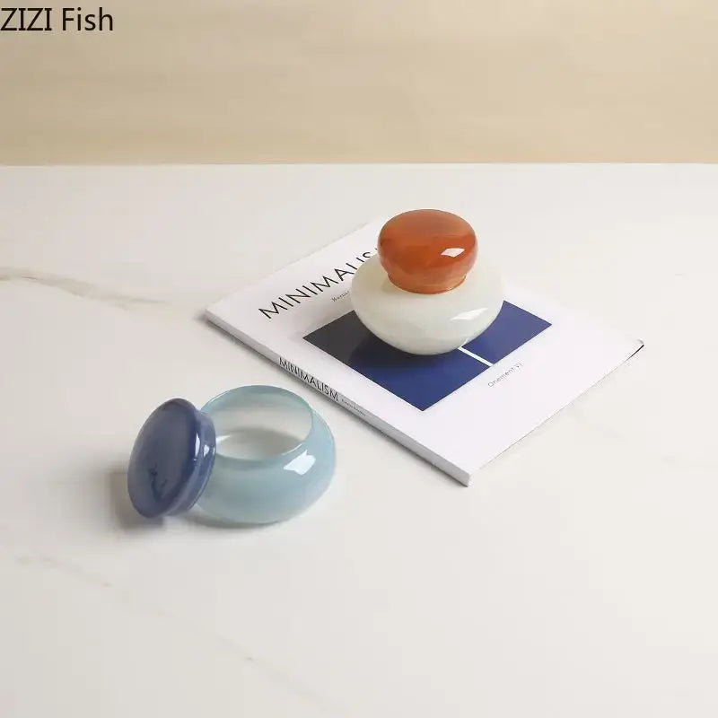 Blue Glass Storage Jars