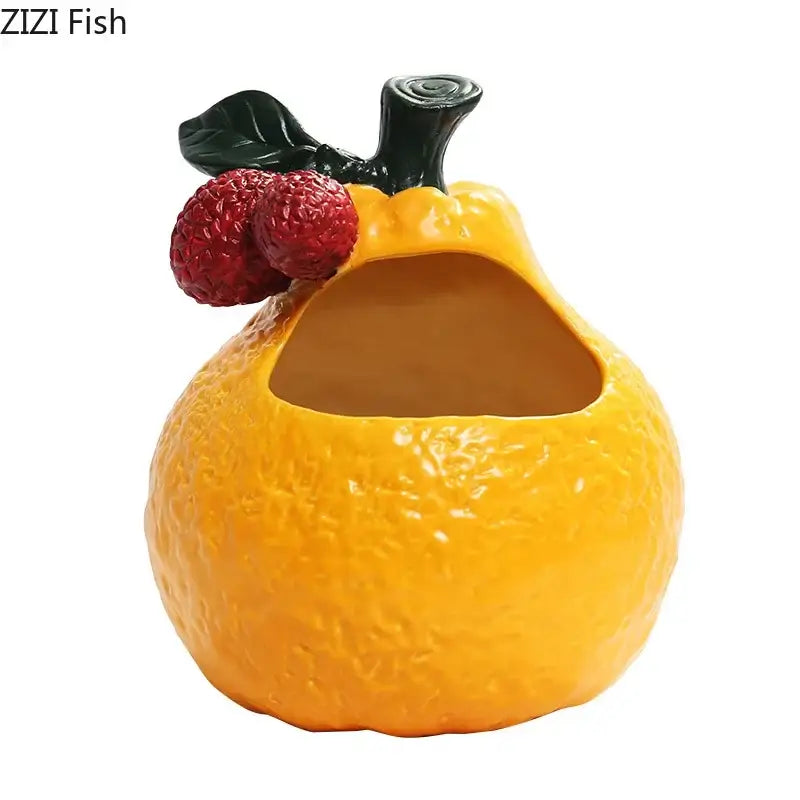 Orange Ceramic Fruit Ashtray