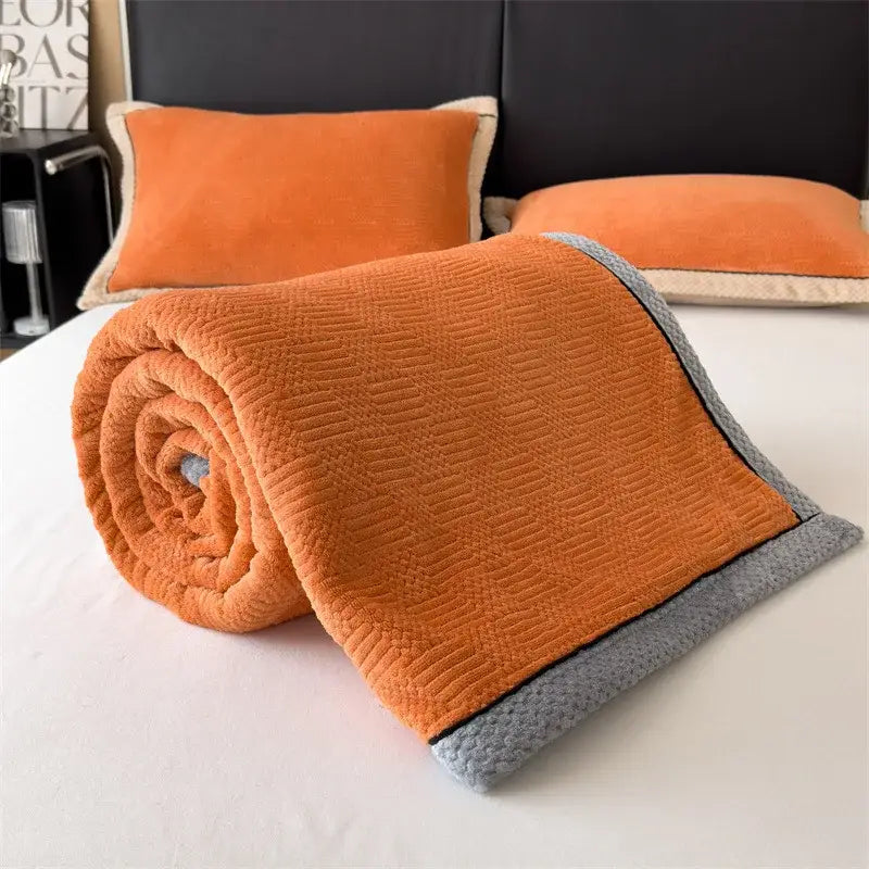 Gray Carved Velvet Throw