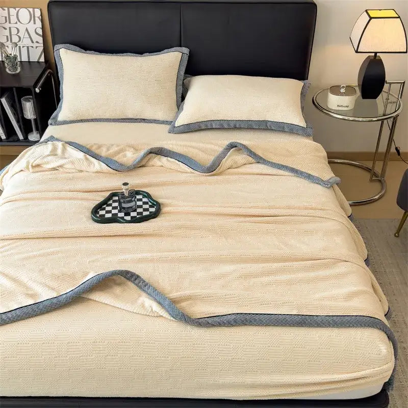 Gray Carved Velvet Throw
