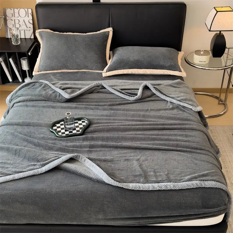 Gray Carved Velvet Throw