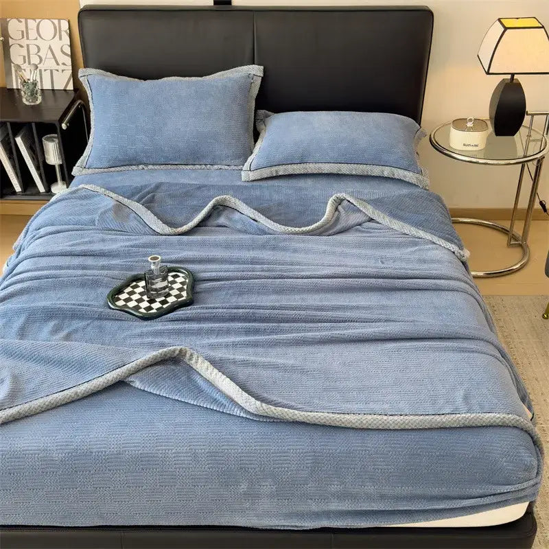 Gray Carved Velvet Throw