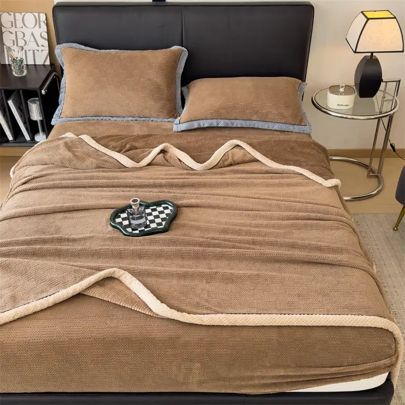 Gray Carved Velvet Throw