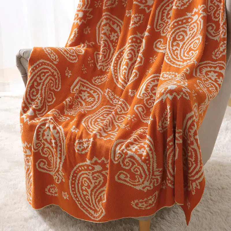 Green Cashew Pattern Throw