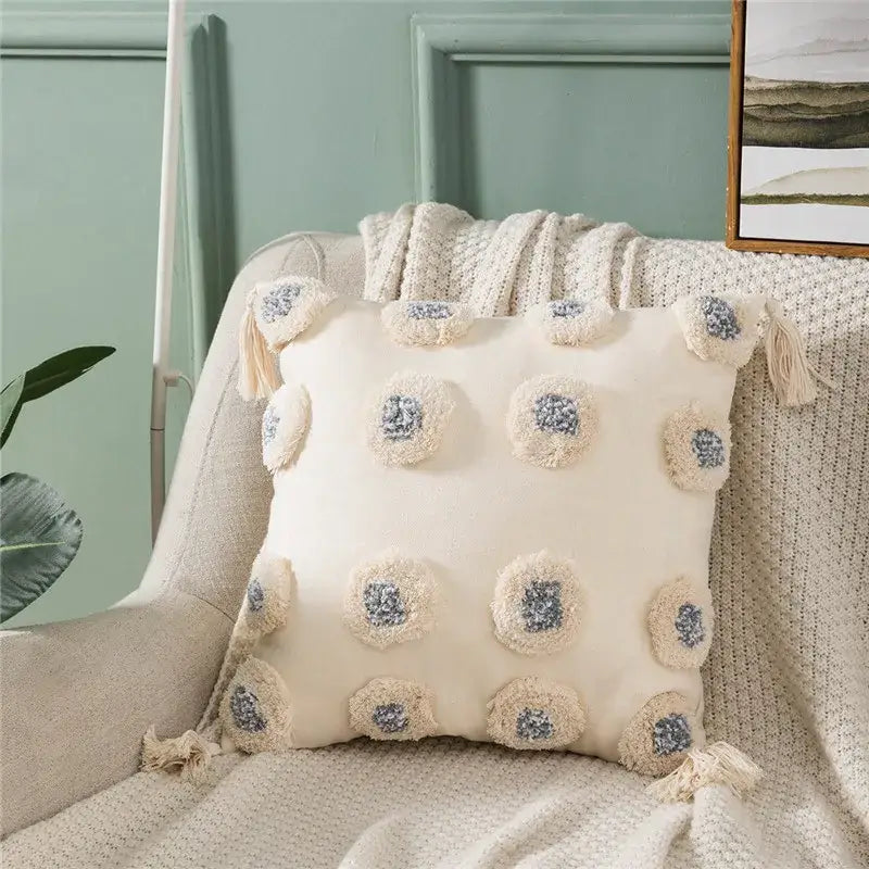 Gray Heart Embroidery Cushion