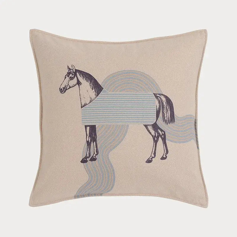 Orange Horse Throw Pillowcase