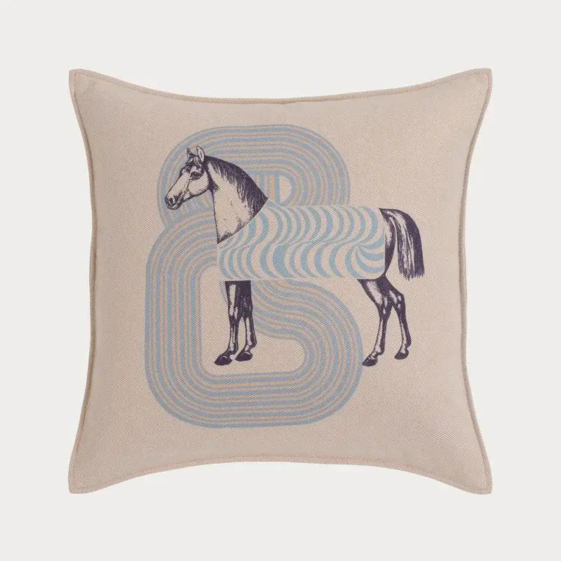 Orange Horse Throw Pillowcase