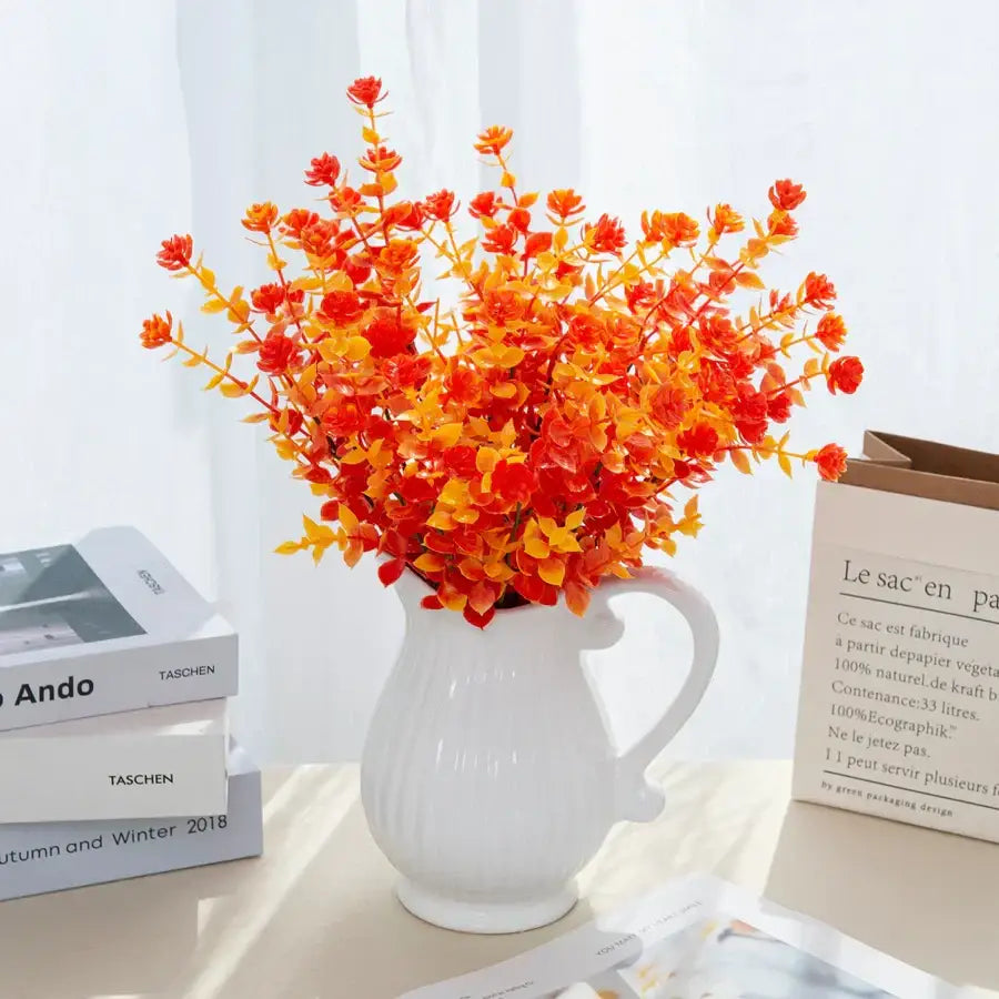 Red Eucalyptus Leaves Arrangement