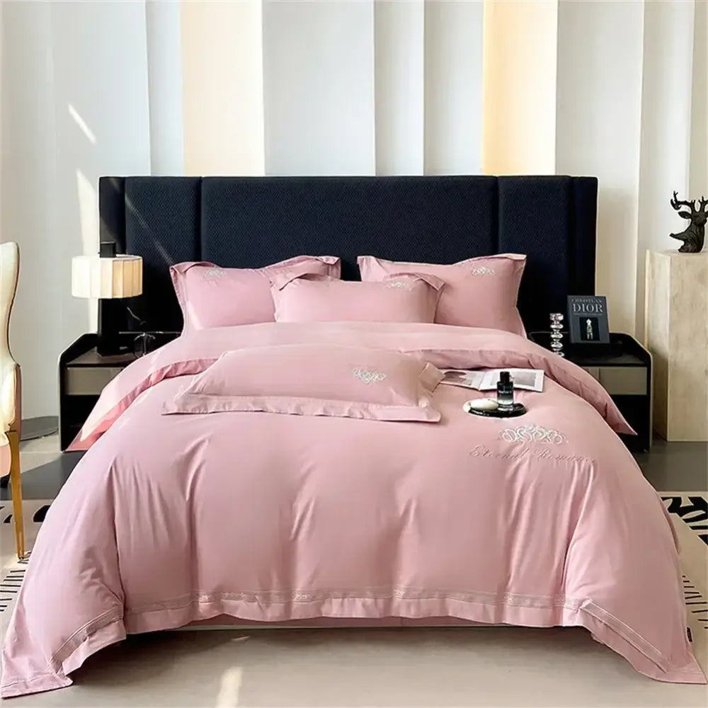 Satin Gold Embroidery Bedding