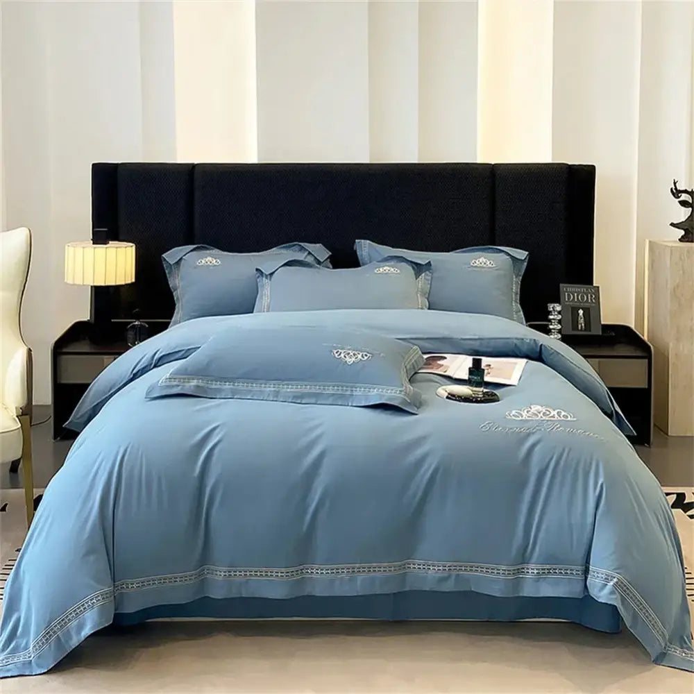 Satin Gold Embroidery Bedding