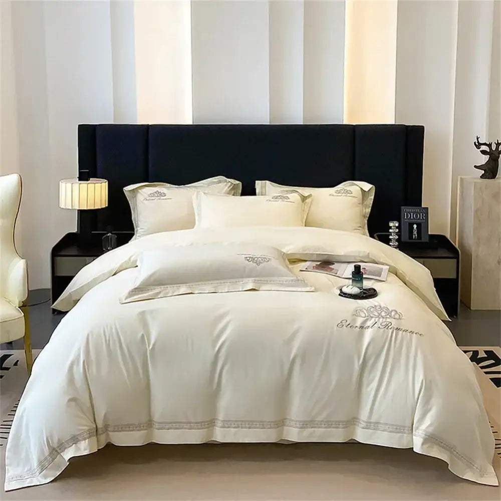 Satin Gold Embroidery Bedding